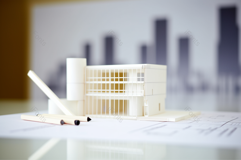 空间设计建筑设计师桌上的建筑模型特写,高清,摄影图,摄影图片,图片大全,摄影图免费下载